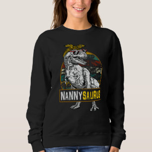 Nannysaurus Leopard Rex Dinosaur Nanny Saurus Moth Sweatshirt