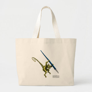 NaNoLA - Lemur with fountain pen Large Tote Bag