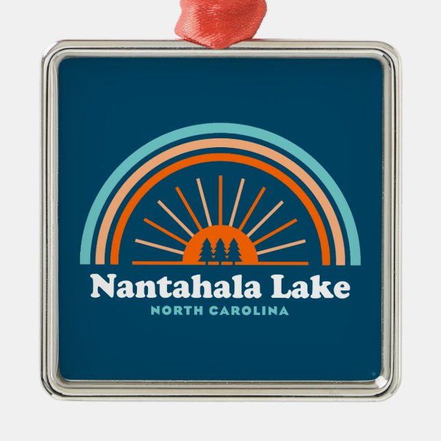 Nantahala Lake North Carolina Rainbow Metal Ornament (Front)