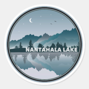 Nantahala Lake North Carolina Reflection Classic Round Sticker