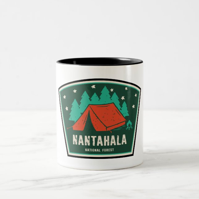 Nantahala National Forest Camping Two-Tone Coffee Mug (Center)