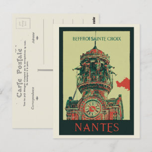 Nantes belfry of Sainte Croix France Postcard