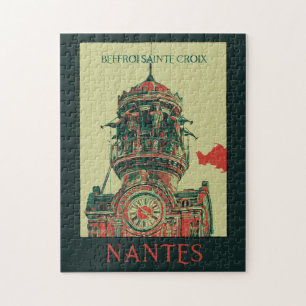 Nantes France, belfry of Sainte Croix Jigsaw Puzzle