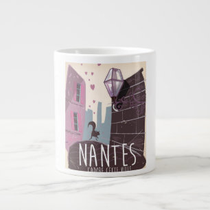 Nantes France city travel poster Large Coffee Mug