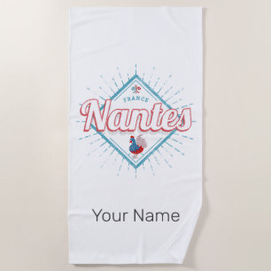Nantes Pays de la Loire France Rooster Vintage Beach Towel