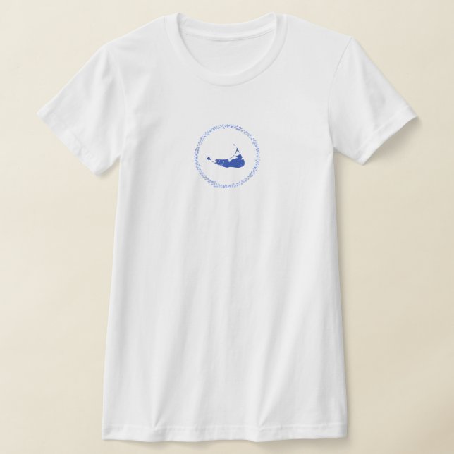 Nantucket Blue and White Women's Tshirt (Laydown)