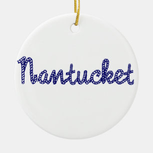Nantucket Blue Ceramic Tree Decoration