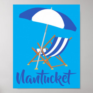 Nantucket Cape Cod Beach Nautical Coastal ed Poster