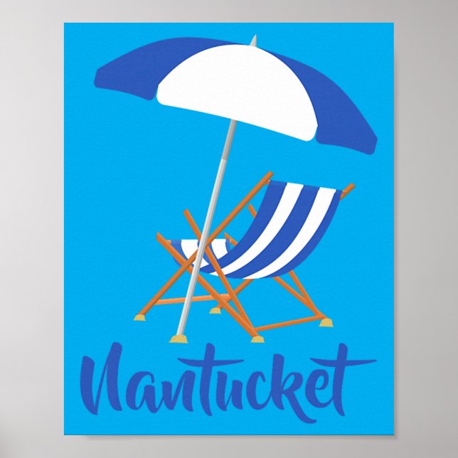 Nantucket Cape Cod Beach Nautical Coastal ed Poster (Front)