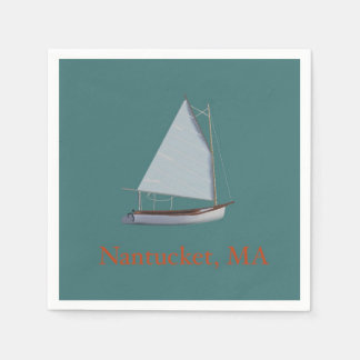 Nantucket Cat Boat. Sailboat Cocktail Napkins. Napkin
