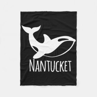 Nantucket Coastal Seashore Boating Sailing Fish Cu Fleece Blanket
