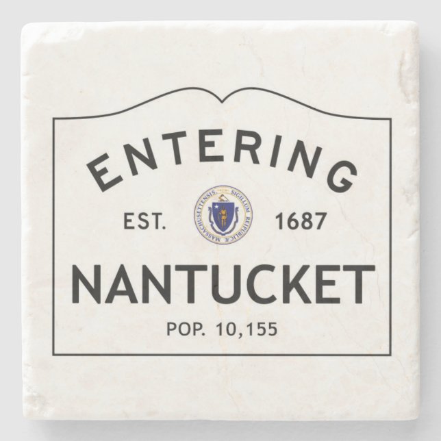 Nantucket entering sign coaster (Front)