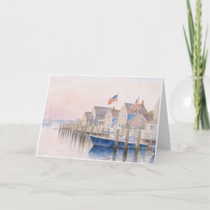 Nantucket Harbor Blank Folded Note Card