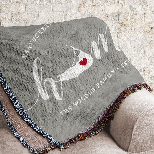 Nantucket Home Town Personalised Throw Blanket (Creator Uploaded)