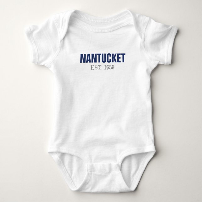 Nantucket Island Beach Nautical Baby Bodysuit (Front)