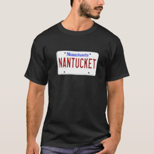 Nantucket Island Boston Massachusetts License Plat T-Shirt
