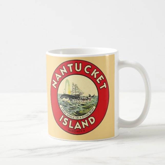Nantucket Island Circle Decal Coffee Mug (Right)