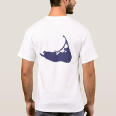 Nantucket Island Latitude & Longitude In Blue T-Shirt (Back)