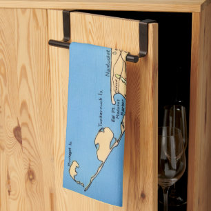 Nantucket Island Map Tea Towel