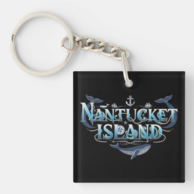 Nantucket Island Massachusetts Key Ring (Front)