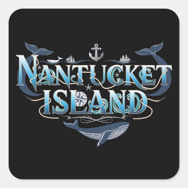 Nantucket Island Massachusetts Square Sticker (Front)
