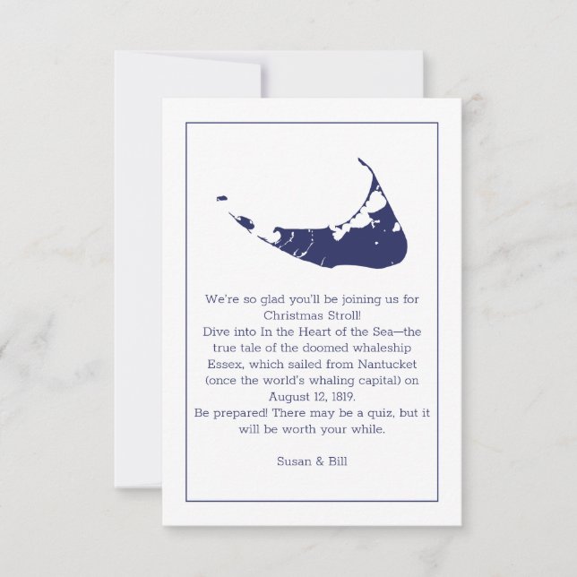 Nantucket Island navy card (Front)