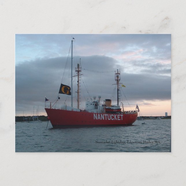 Nantucket Lightship, Edgartown Harbour Postcard (Front)