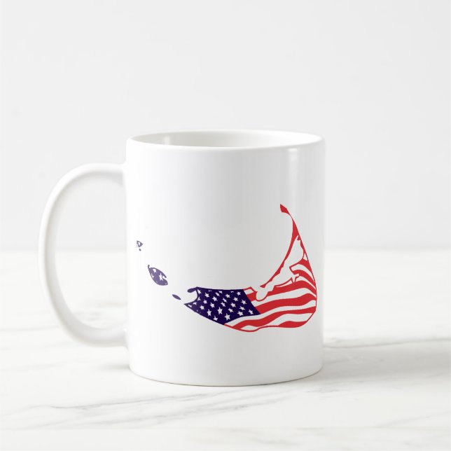 Nantucket MA - Map Design. Coffee Mug (Left)