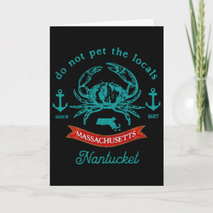 Nantucket Machusetts Crab Fishing Vacation Souveni Card