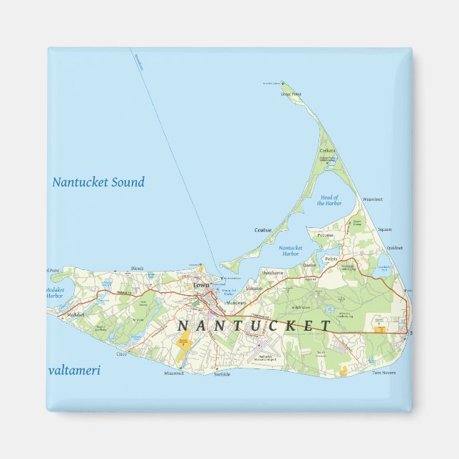Nantucket Map Magnet (Front)
