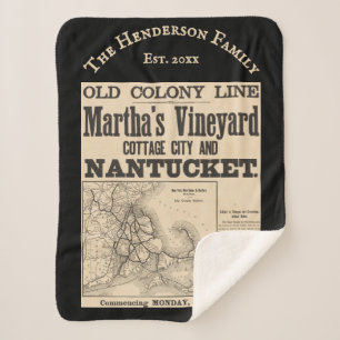 Nantucket Martha’s Vineyard 1893 Old Colony RR Sherpa Blanket