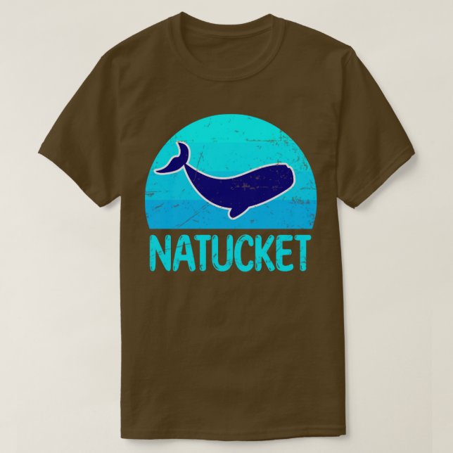 Nantucket Massachusetts Cute Whale Vintage Cool  T-Shirt (Design Front)