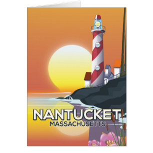Nantucket Massachusetts lighthouse travel poster