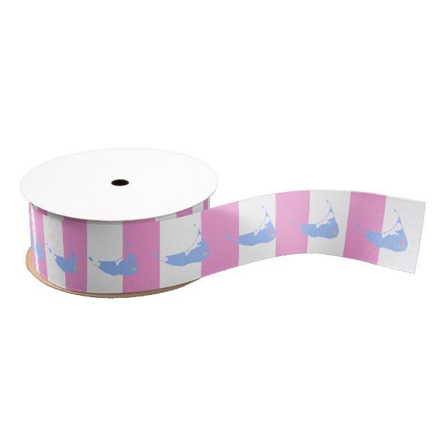 Nantucket pink stripe ribbon grosgrain ribbon (Spool)