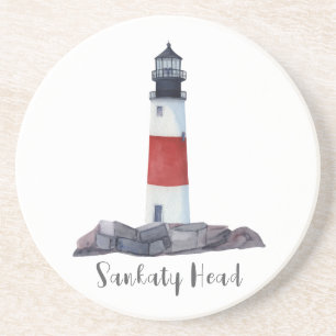 Nantucket Sankaty Lighthouse Sandstone Coaster