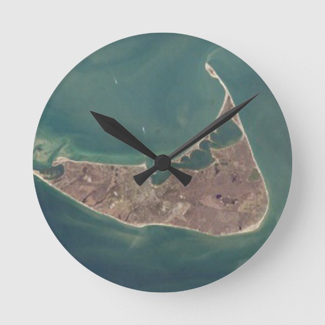 Nantucket Satellite Photograph Round Clock (Front)