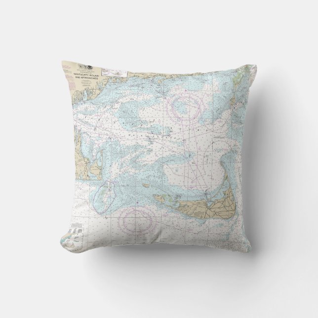 Nantucket Sound and Approaches Nautical Chart 1323 Cushion (Front)