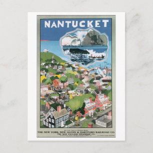 Nantucket Vintage Travel Poster Postcard