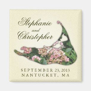 Nantucket Wedding Keepsake Hydrangea Map Magnet