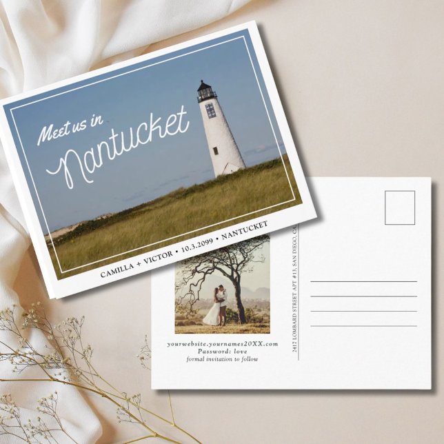 Nantucket Wedding Save the Date Postcard (Nantucket Wedding Save the Date)