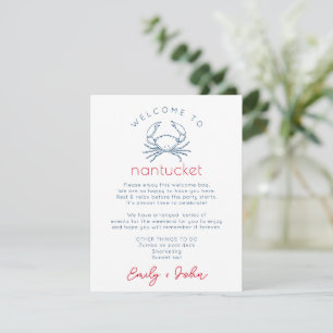 Nantucket Wedding Welcome Bag Itinerary  Card