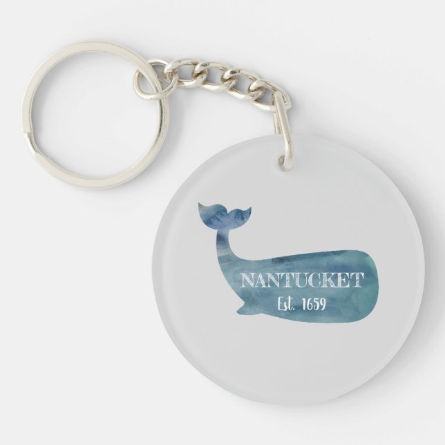 Nantucket Whale Established 1659 Key Ring (Front)