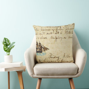 Nantucket Whaling Ship Log 1841 Cushion