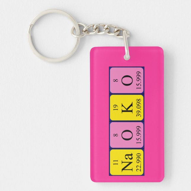 Naoko periodic table name keyring (Front)