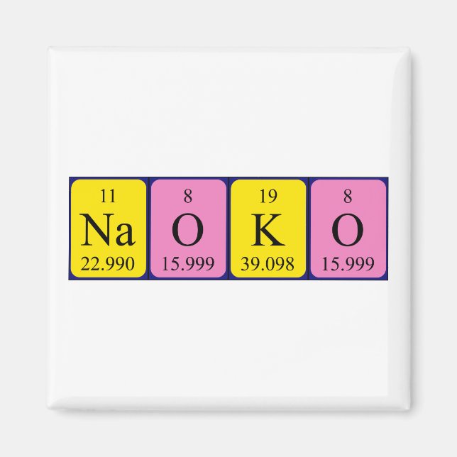 Naoko periodic table name magnet (Front)