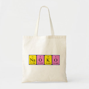 Naoko periodic table name tote bag