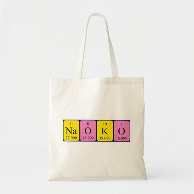 Naoko periodic table name tote bag (Front)