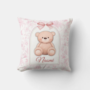 Naomi Custom Pink Teddy Bear Nursery Design Cushion