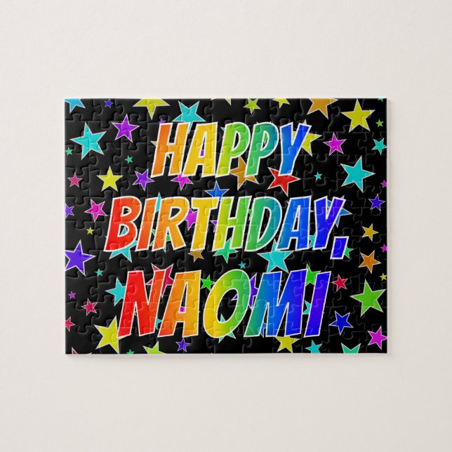 "NAOMI" First Name, Fun "HAPPY BIRTHDAY" Jigsaw Puzzle (Horizontal)