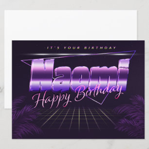 Naomi Name Vorname lila retro Karte Geburtstag Card